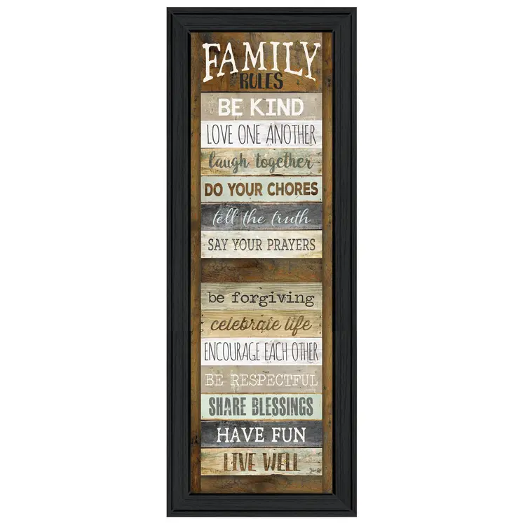 Family Rules Shutter 3 Black Framed Print Wall Art