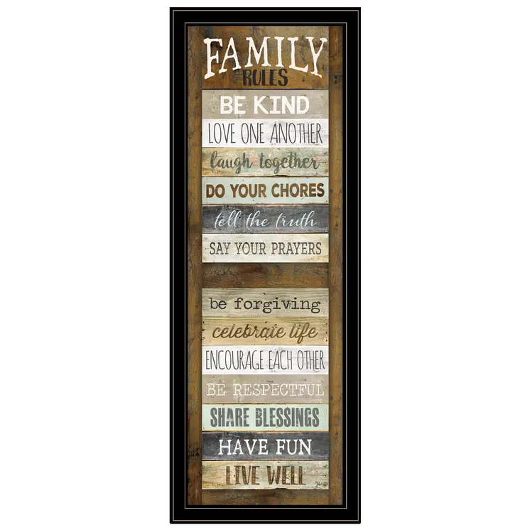 Family Rules Shutter 4 Black Framed Print Wall Art