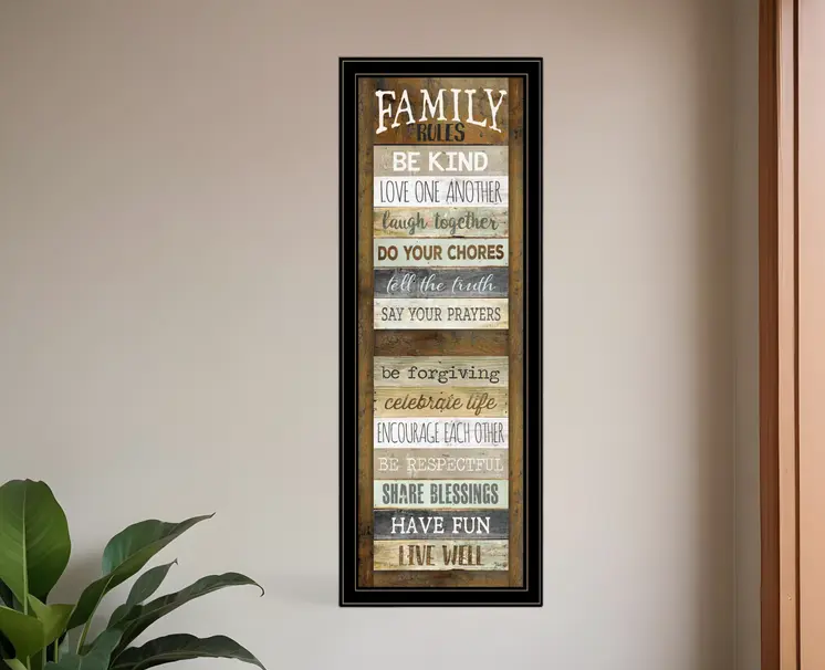 Family Rules Shutter 4 Black Framed Print Wall Art