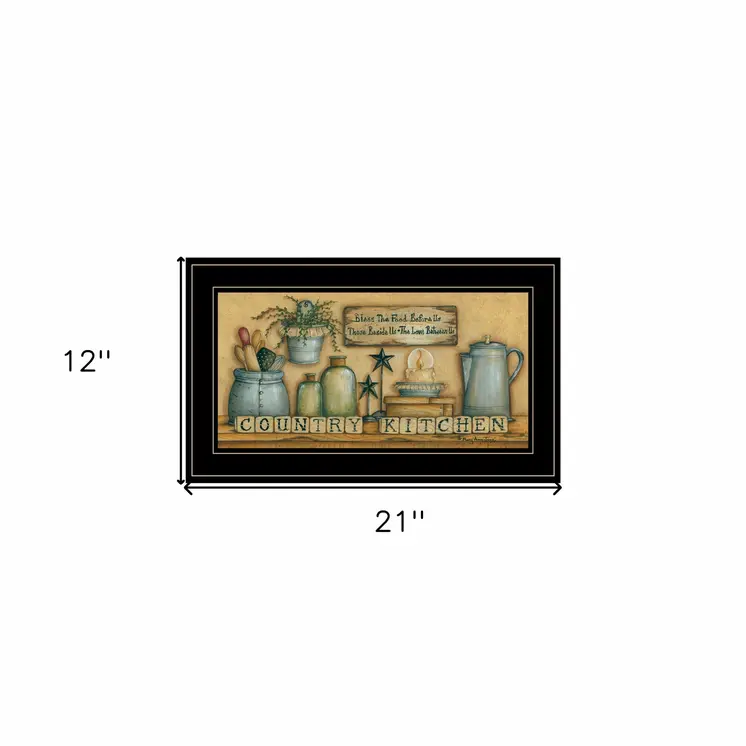 Country Kitchen 7 Black Framed Print Kitchen Wall Art