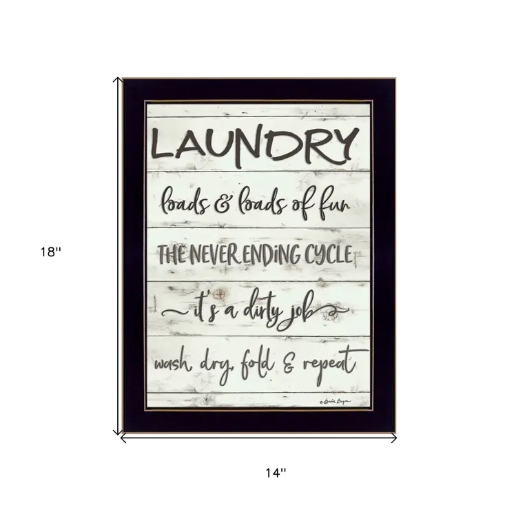 Laundry 3 Black Framed Print Bathroom Wall Art