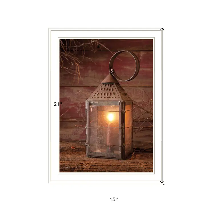 Innkeepers Lantern 3 White Framed Print Wall Art