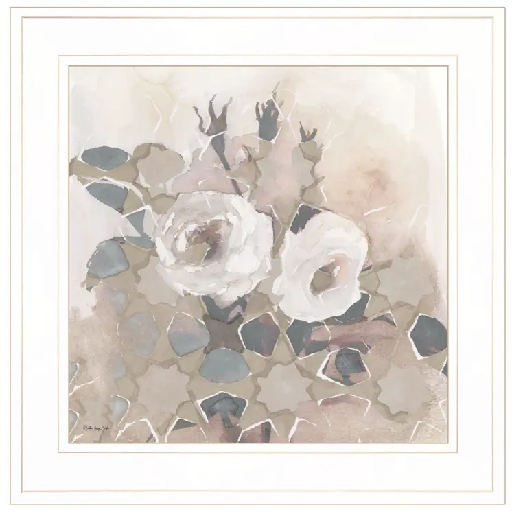 Transitional Blooms I 2 White Framed Print Wall Art