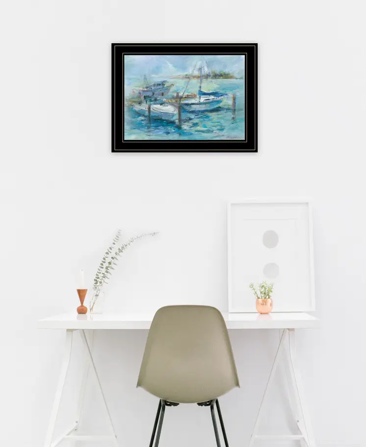 Dockside 3 Black Framed Print Wall Art