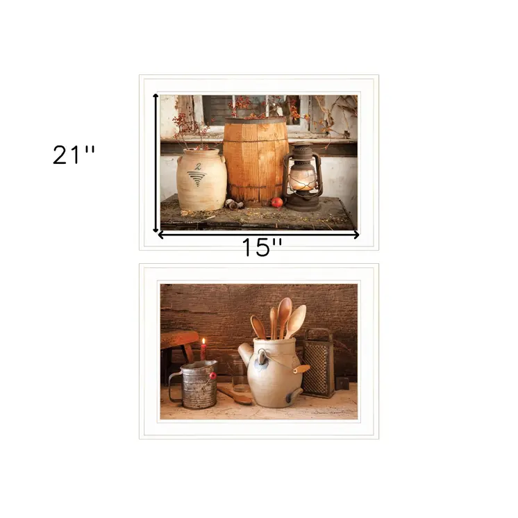 Set Of Two The Nail Keg White Framed Print Wall Art