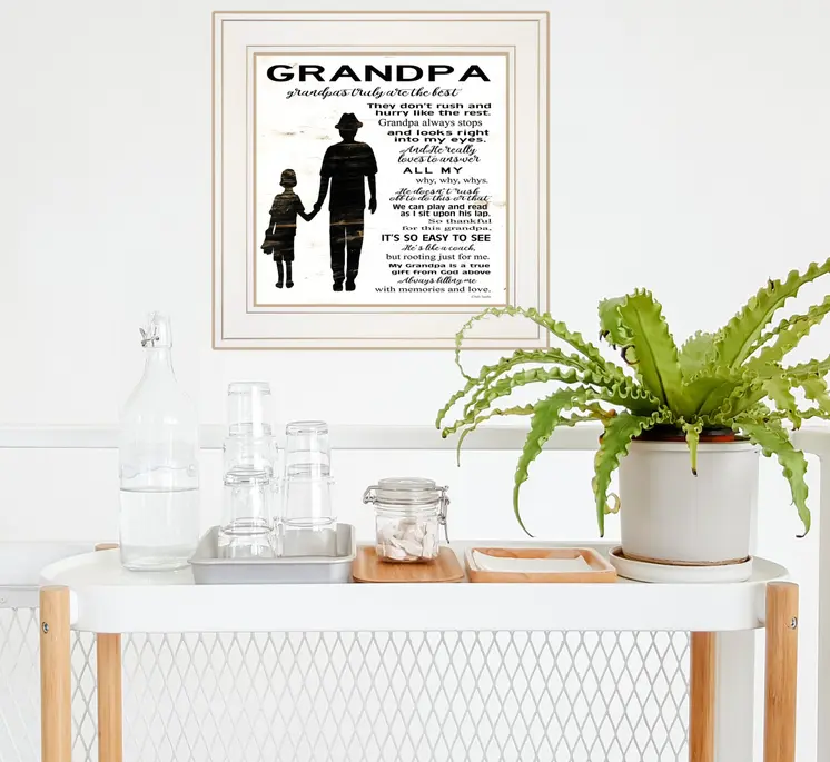 My Grandpa is the Best 2 White Framed Print Wall Art