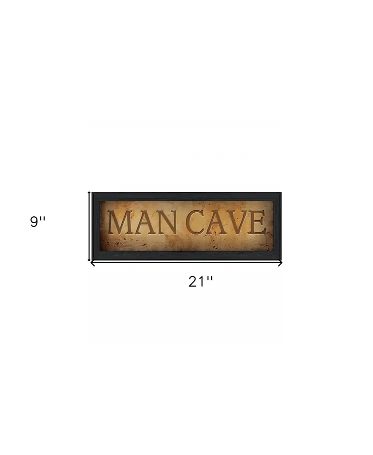Man Cave 1 Black Framed Print Wall Art