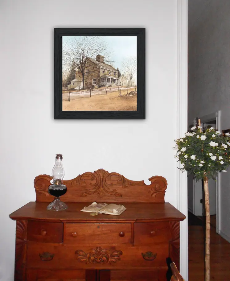 House on Chestnut Black Framed Print Wall Art