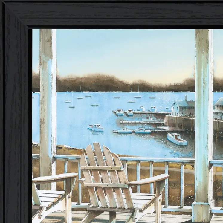 Harbor View 1 Black Framed Print Wall Art