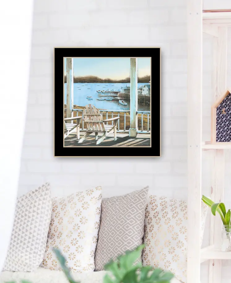 Harbor View 2 Black Framed Print Wall Art