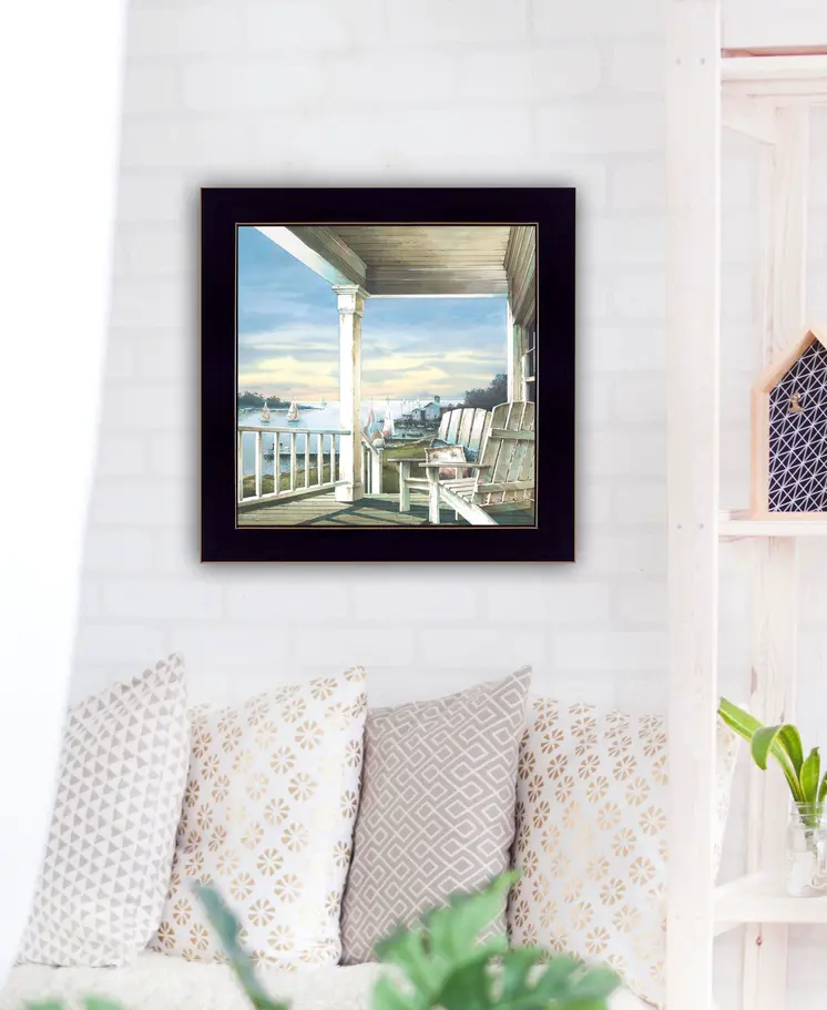 Waiting on Sunset 2 Black Framed Print Wall Art