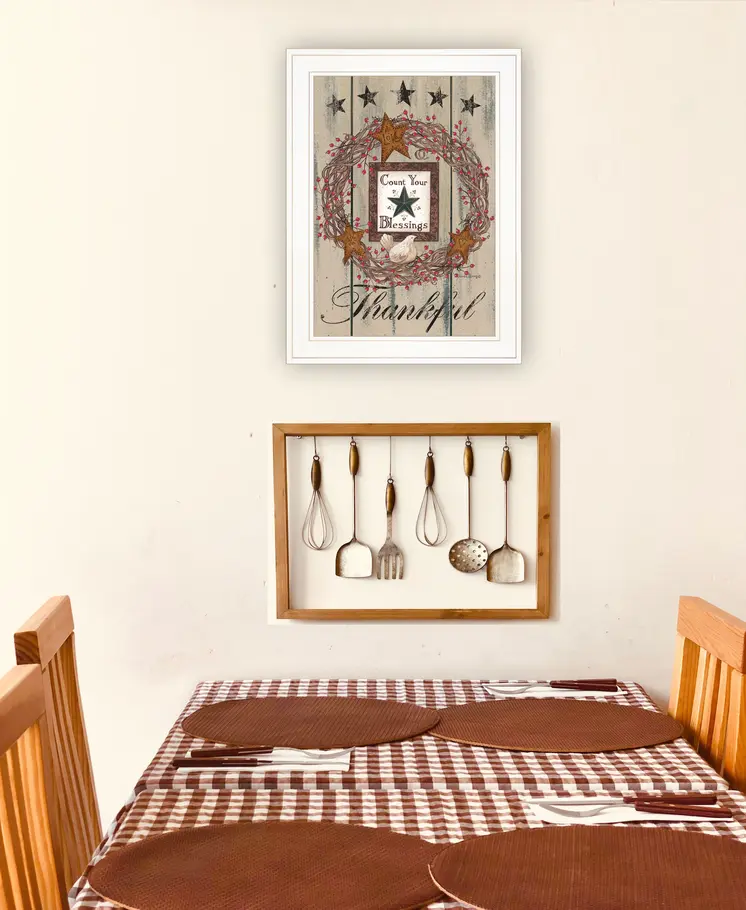 Count your Blessings 1 White Framed Print Wall Art