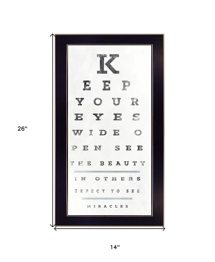 Eye Chart II 4 Black Framed Print Wall Art