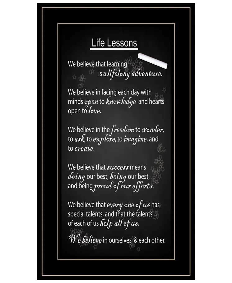 Life Lessons 4 Black Framed Print Wall Art