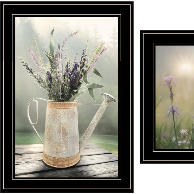 Set Of Two Bloom Where You are Planted 2 Black Framed Print Wall Art