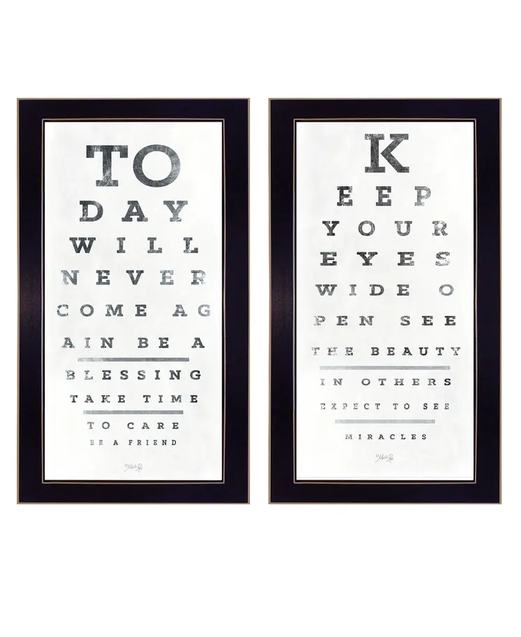 Set Of Two Eye Charts 2 Black Framed Print Wall Art