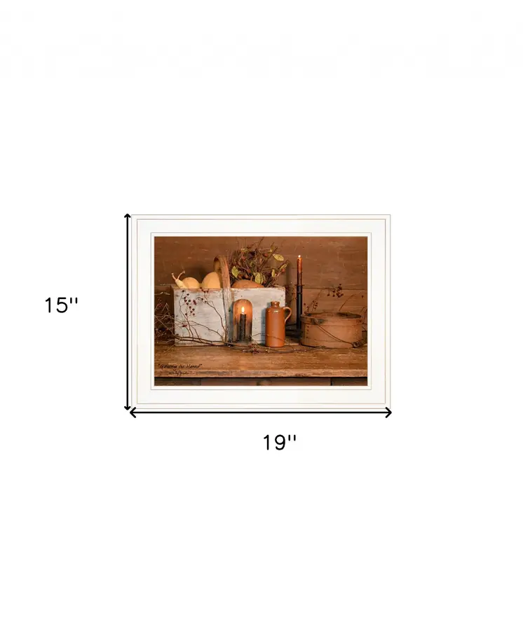 Gathering The Harvest 2 White Framed Print Kitchen Wall Art