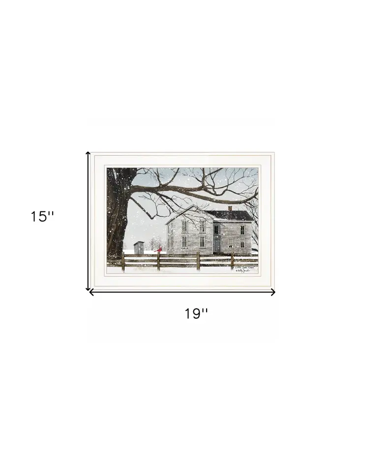 A Little Snow House 2 White Framed Print Wall Art