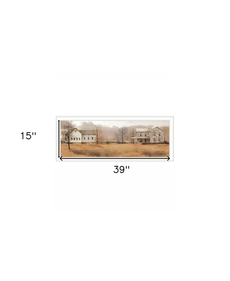 Peaceful Homestead 1 White Framed Print Wall Art