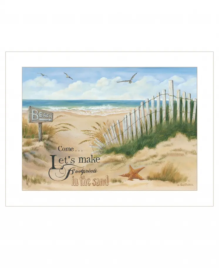 Footprint 1 White Framed Print Wall Art
