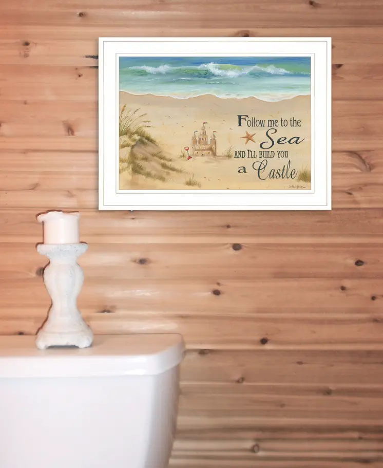 Sand Castle 2 White Framed Print Wall Art