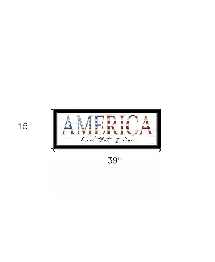 America Land that I Love 2 Black Framed Print Wall Art
