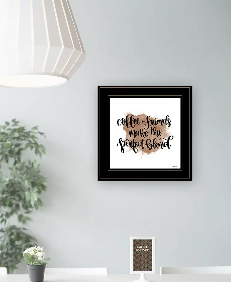 Coffee and Friends 3 Black Framed Print Wall Art