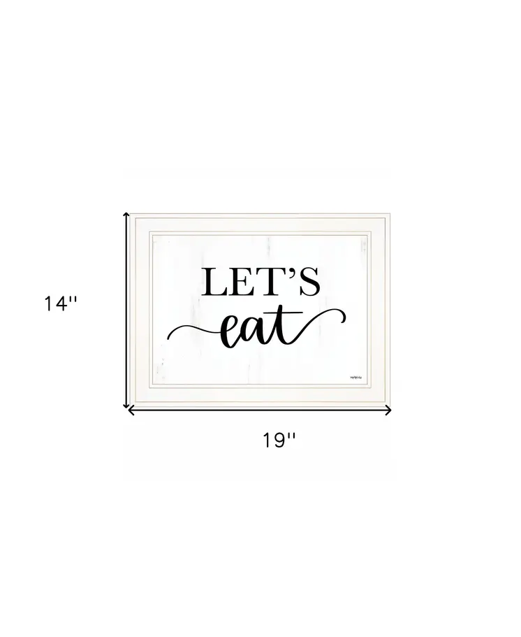 Lets Eat 2 White Framed Print Kitchen Wall Art