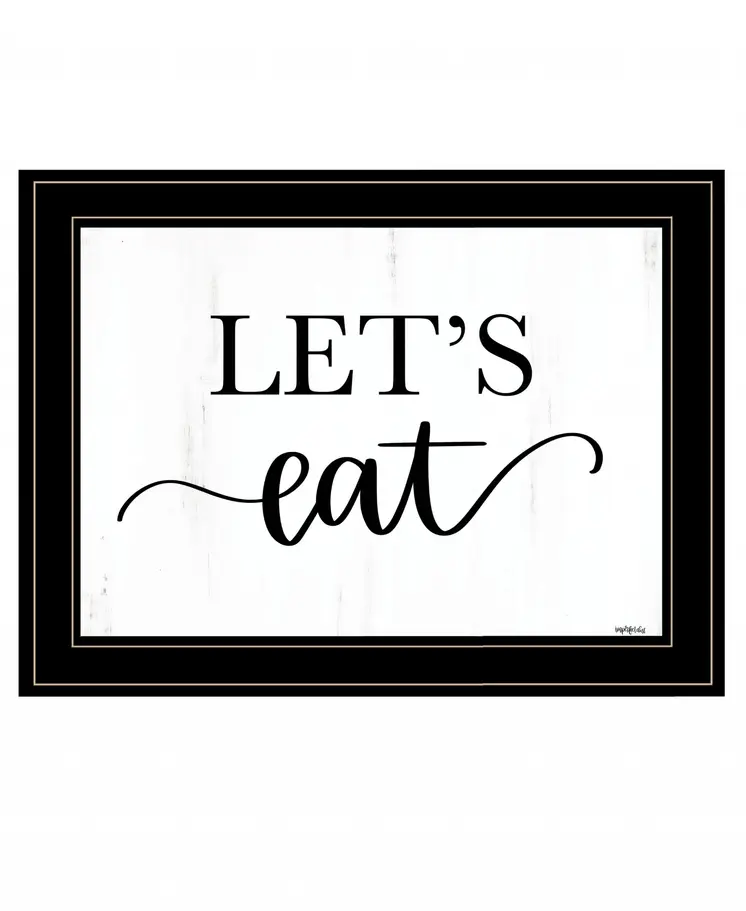 Lets Eat 3 Black Framed Print Kitchen Wall Art