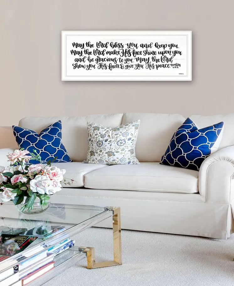 May the Lord Bless You and Keep You 1 White Framed Print Wall Art