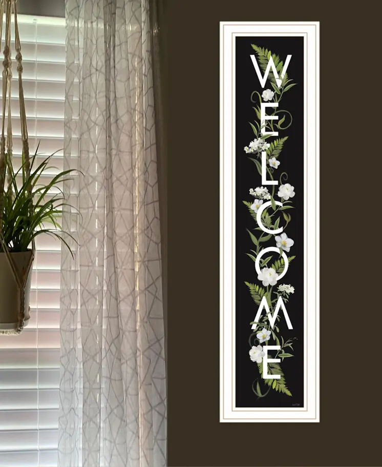 Welcome Sign I 4 White Framed Print Wall Art