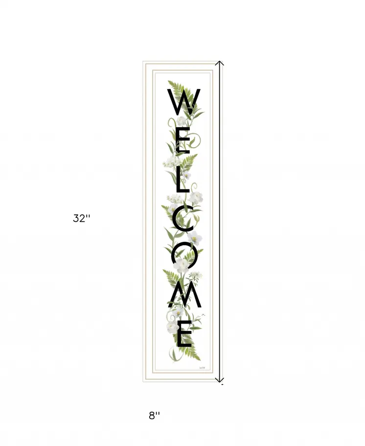 Welcome Sign II 4 White Framed Print Wall Art