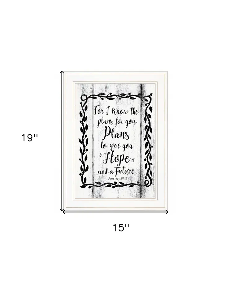 Plans to Give You Hope 1 White Framed Print Wall Art