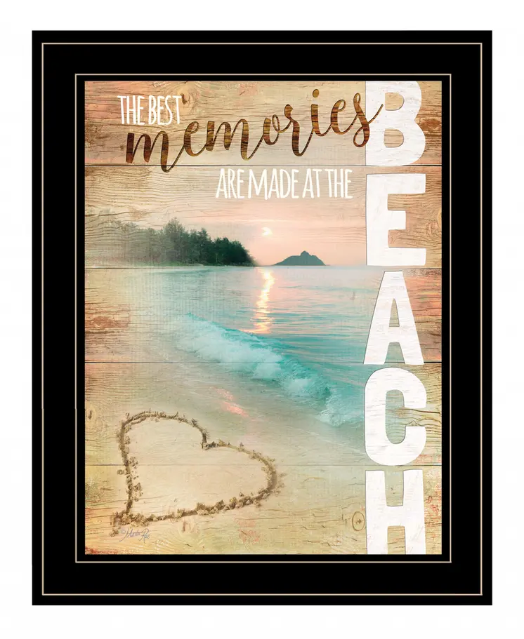 Beach Memories 2 Black Framed Print Wall Art