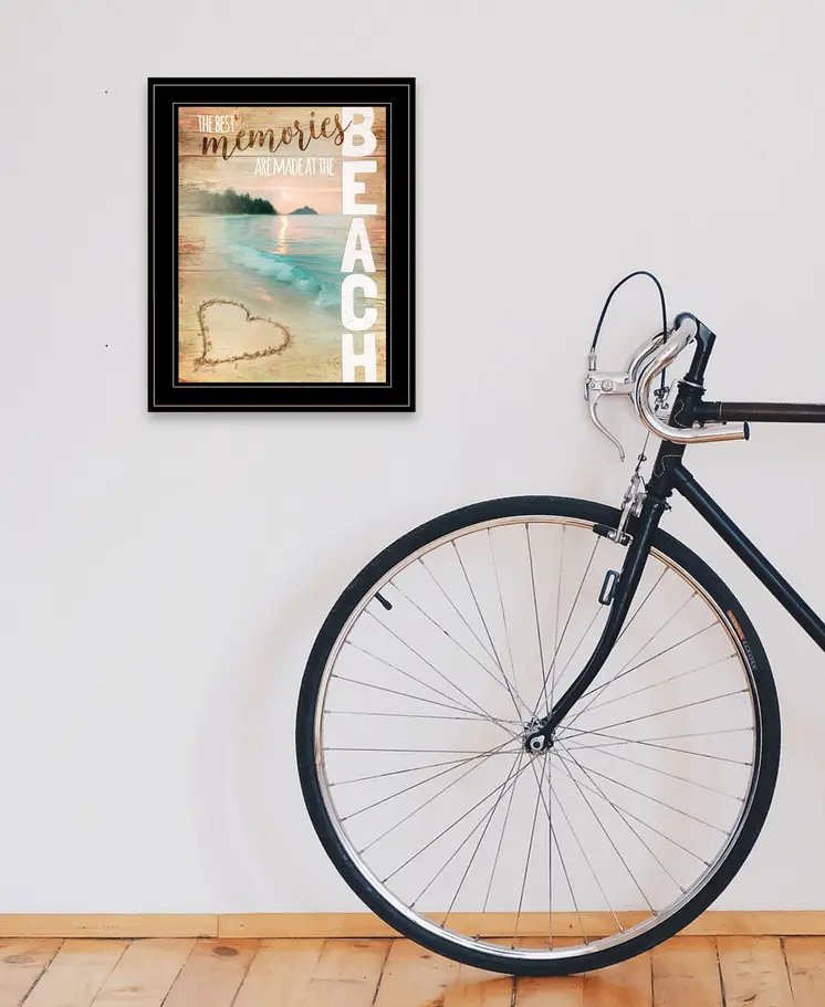 Beach Memories 2 Black Framed Print Wall Art