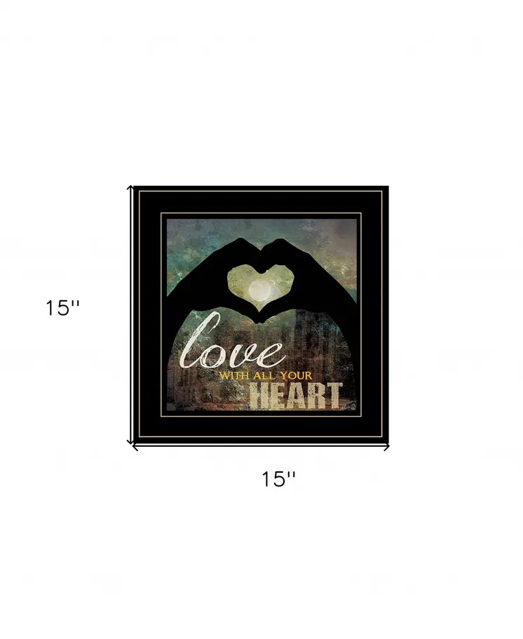 Love with all Your Heart 5 Black Framed Print Wall Art