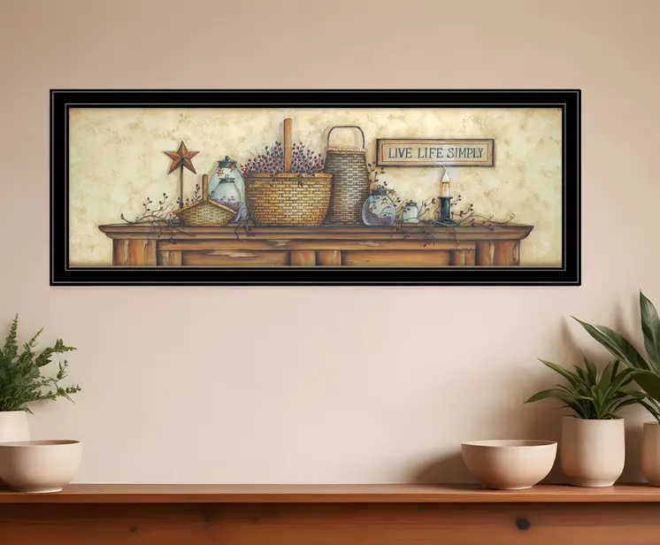 Live Life Simple 3 Black Framed Print Wall Art