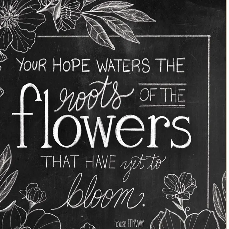 Set Of Two Vintage Chalkboard Blooms White Framed Print Wall Art