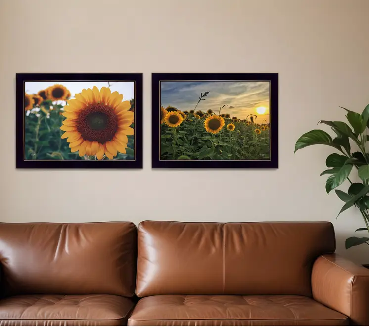 Set Of Two Midwest Living 4 Black Framed Print Wall Art