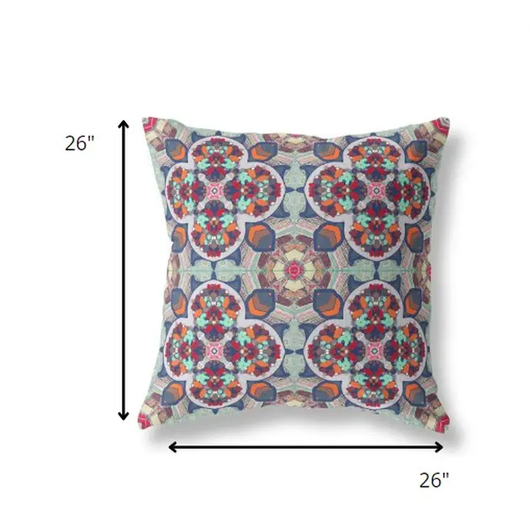 26" Green Orange Cloverleaf Indoor Outdoor Throw Pillow