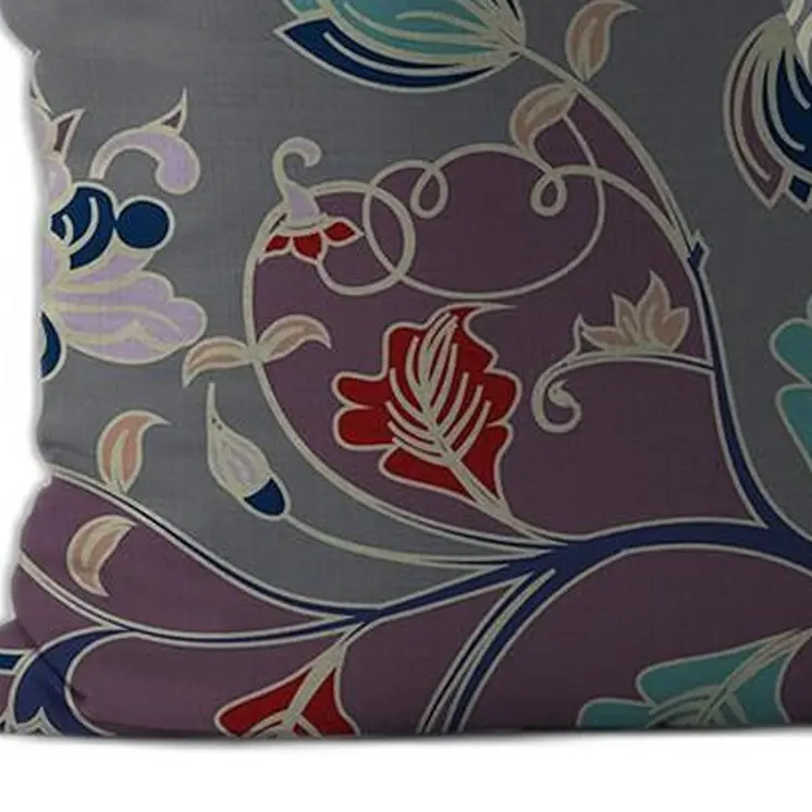 18" Purple Gray Garden Indoor Outdoor Throw Pillow