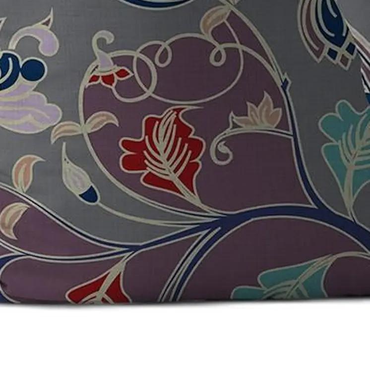 20" Purple Gray Garden Indoor Outdoor Throw Pillow