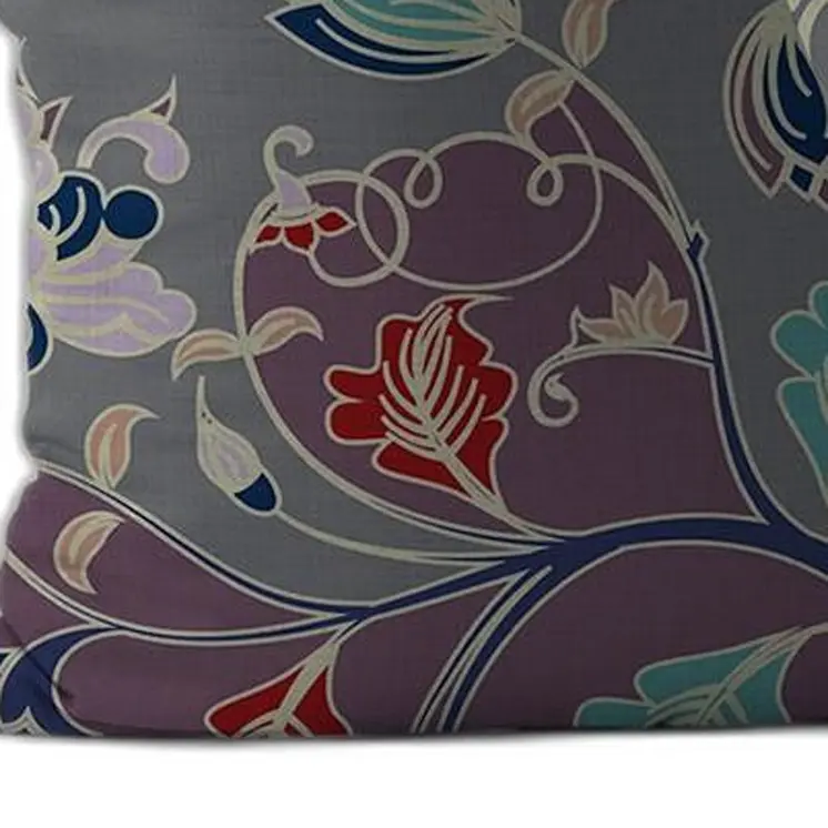 28" Purple Gray Garden Indoor Outdoor Throw Pillow