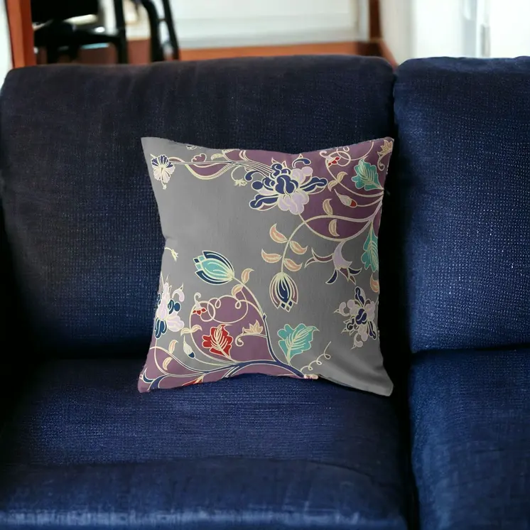 20" Orange Red Garden Indoor Outdoor Zippered Throw Pillow