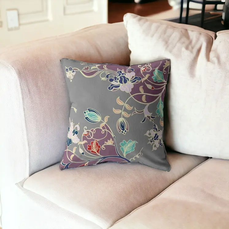 26" Orange Red Garden Indoor Outdoor Zippered Throw Pillow