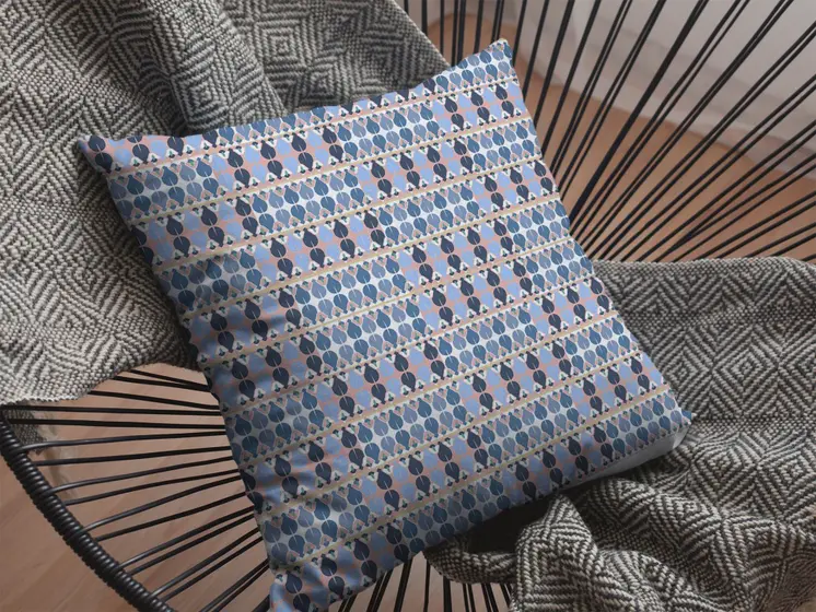 26" Blue Gray Spades Indoor Outdoor Zippered Throw Pillow