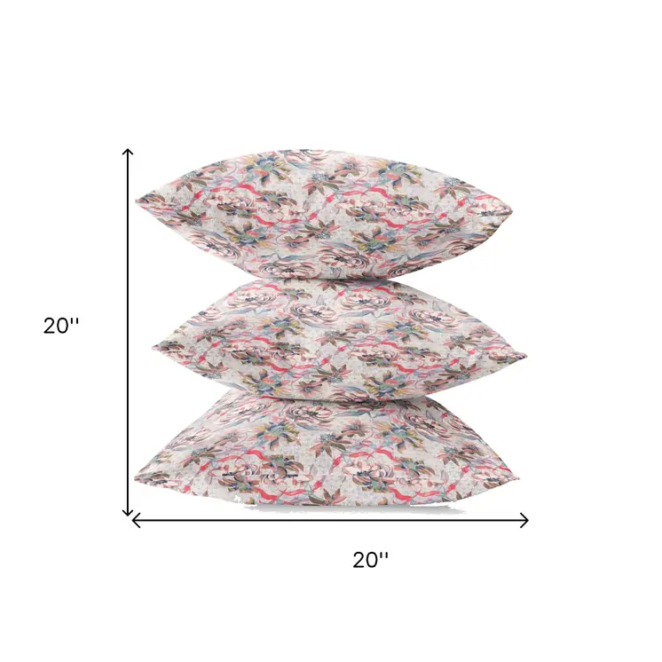 20" Lavender Pink Roses Zippered Suede Throw Pillow