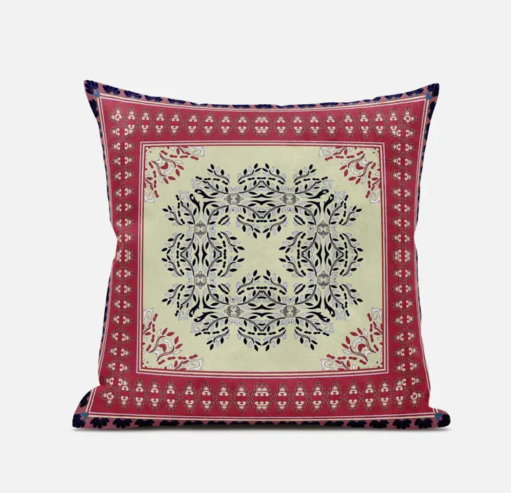 16" X 16" Muted Pink Grey Geometric Zippered Suede Throw Pillow