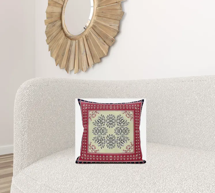 16" X 16" Muted Pink Grey Geometric Zippered Suede Throw Pillow