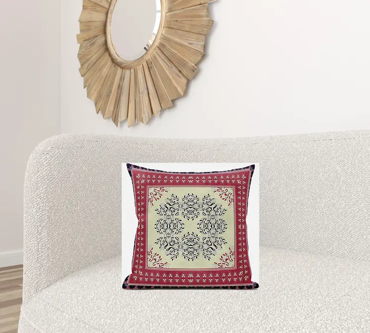 18" X 18" Muted Pink Grey Geometric Zippered Suede Throw Pillow